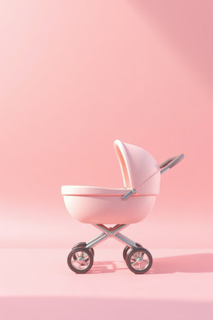 Pink stroller photography footageの素材