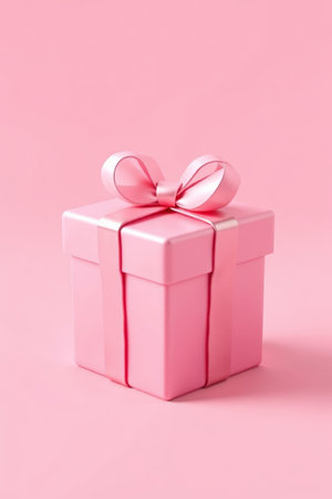 Pink gift box with bowの素材