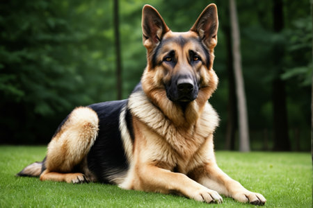 German Shepherd in the Meadowの素材