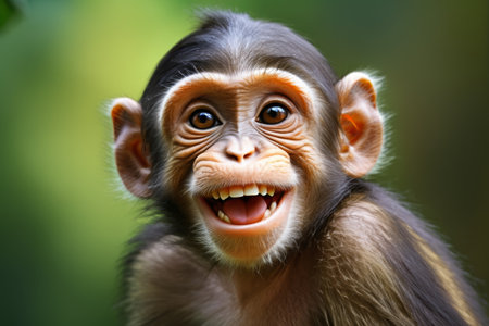 Close up of the smiling monkeyの素材