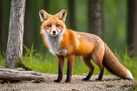 Close up of the red fox in the forestの素材