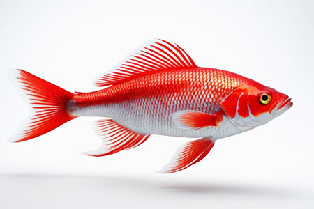 Close up of a red goldfishの素材