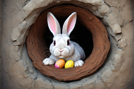Rabbits and Easter Eggs in the Caveの素材