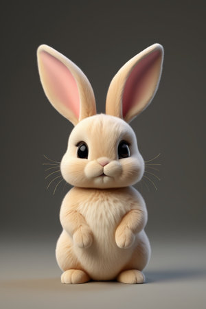 Cute Standing Bunny Close up Materialの素材