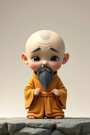 Cartoon Little Monk Image Materialの素材