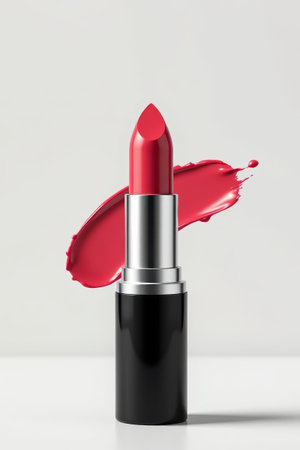 Close up of red lipstickの素材