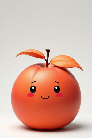 Cute expression cartoon apple imageの素材