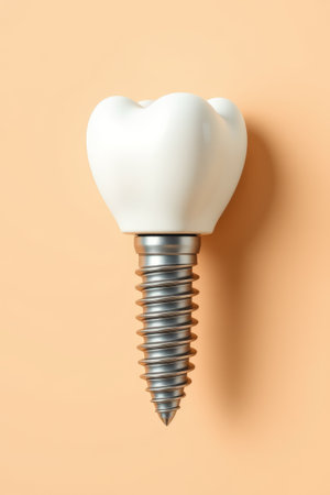 Close up of dental implant modelの素材