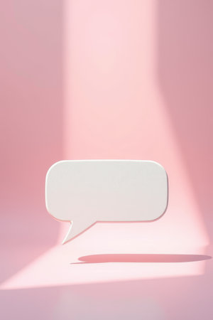 White dialog bubble material on pink backgroundの素材