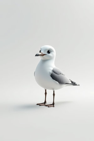 Standing cartoon seagull image materialの素材
