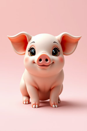 Cute cartoon piggy imageの素材