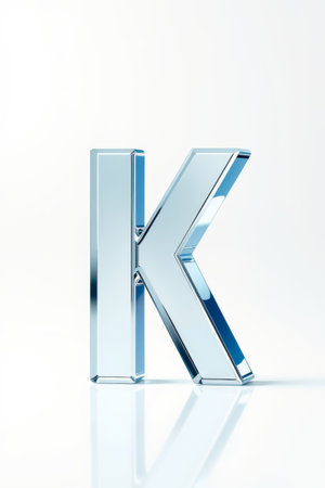 Metal texture three dimensional letter Kの素材