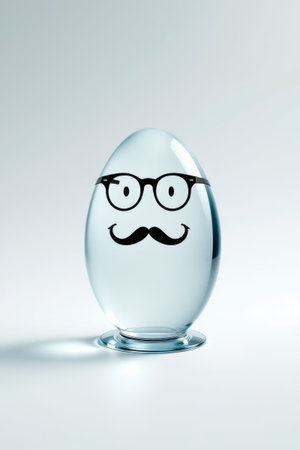 Clear egg with bespectacled beard decorationの素材