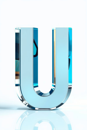 Blue Stereo Letter U Materialの素材