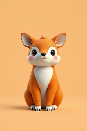 Cute cartoon fox image materialの素材