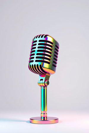 Close up of vintage color microphoneの素材