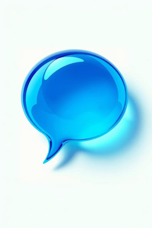 Blue transparent chat bubble materialの素材