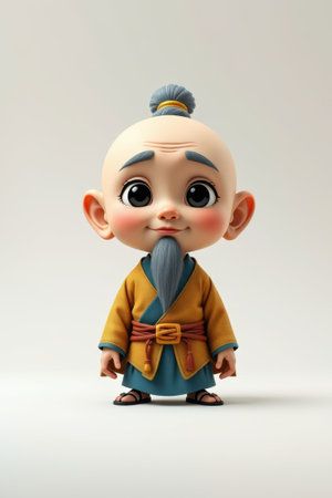 Cartoon ancient old man imageの素材