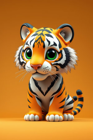 Cute cartoon tiger imageの素材