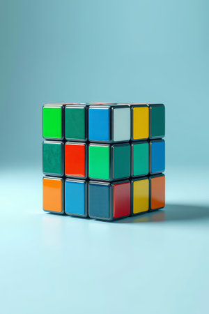 Close up of the colored Rubik's Cubeの素材