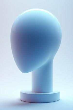 Blue abstract head model displayの素材
