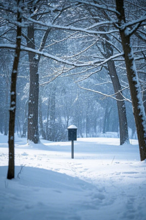 Snow Sky Forest Landscapeの素材