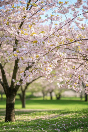 Blooming FlowerTree Green Scenery in the Windの素材