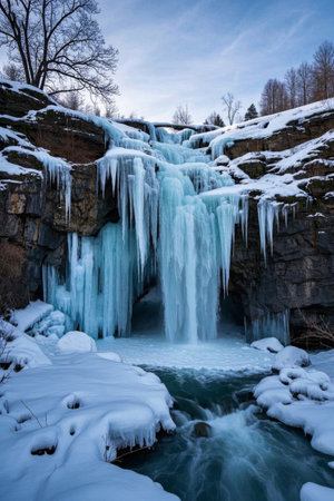 Winter Day Ice and Snow Natural Landscapeの素材