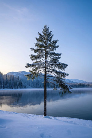 Snow Land Pine Tree Landscapeの素材