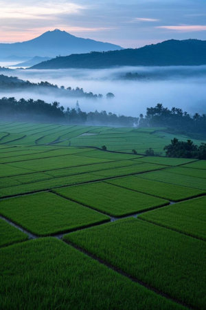 Morning Mist Green Color Fieldの素材