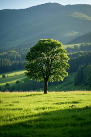 Field Green Tree NaturalLandscapeの素材