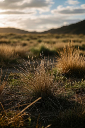 Grass Sunset GrassLandscapeの素材