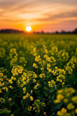 Day Fallen Rapeseed Flower Fieldの素材