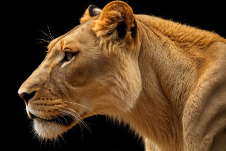 Close up of the lion's profileの素材