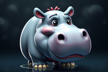 Cartoon hippopotamus imageの素材