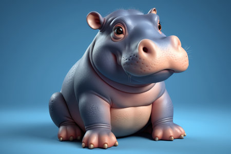 Cartoon hippo imageの素材