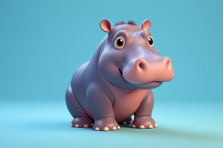 Cartoon hippo imageの素材