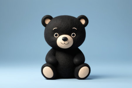 Close up of black bear toyの素材