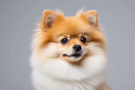 Close up of a cute Pomeranianの素材