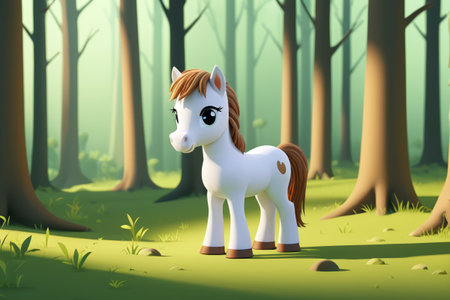 Cartoon Pony in the Forestの素材
