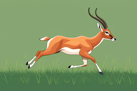 Running Antelope illustration materialの素材