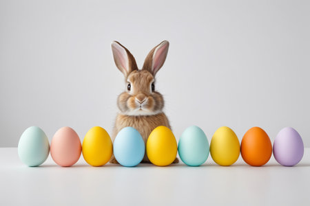 Easter Bunny with Colored Eggsの素材