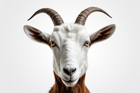 Close up of a goat's headの素材