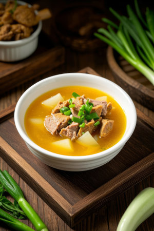 Close up of radish stew in a bowlの素材