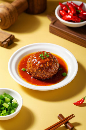 Braised Lion's Head Food Close upの素材