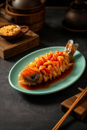 Chinese style braised fish food ingredientsの素材