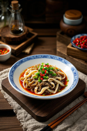 Chinese wooden table braised cold dishes stagedの素材