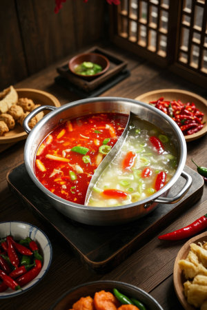 Yuanyang Hot Pot and Hot Pot Ingredients Displayの素材