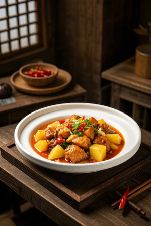 Chinese style potato roast meat dishの素材