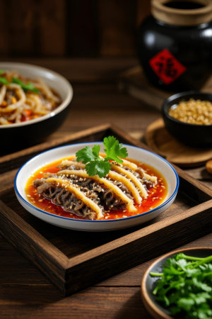 Chinese Red Oil Ears Food Close upの素材